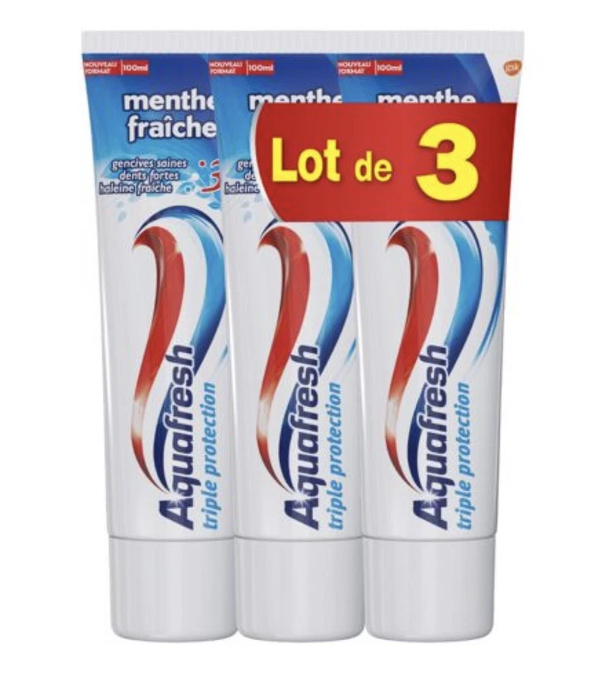 Lot de 3 dentifrices Aquafresh menthe fraîche (100ml x 3) - Image 1 of 1