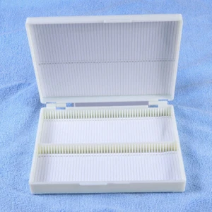 Caja de almacenamiento profesional 100 cuadrículas microscopio diapositiva caja de almacenamiento diapositiva - Imagen 1 de 12