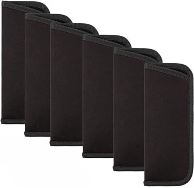 Paquete de 6 gafas de sol bolsa suave delgada gafas sin cordones manga gafas negras Foto 1 de 2