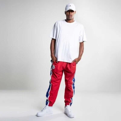 PANTALONES ROJOS AUTÉNTICOS MITCHELL & NESS PHILADELPHIA 76ERS LIFESTYLE TEAR AWAY Foto 1 de 4