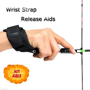 High Quality Archery Caliper Black Release Aid Wrist Strap Compound Bow Hunting - Picture 1 of 10