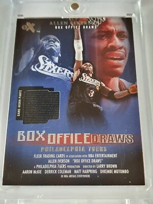 2001 Fleer EX Allen Iverson #PATCH Game Worn Jersey - Ready to Grade - Image 1 of 3