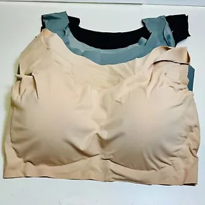Women's 3-Pack Seamless Wireless Bra Comfortable Wire Free Size L - Picture 1 of 12