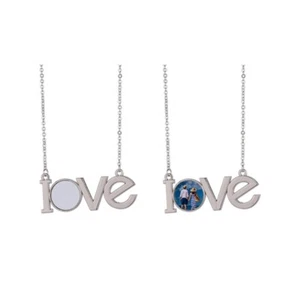 Love Heart Pendant Necklace Hot Transfer Printing Couple Jewelry - Picture 1 of 9