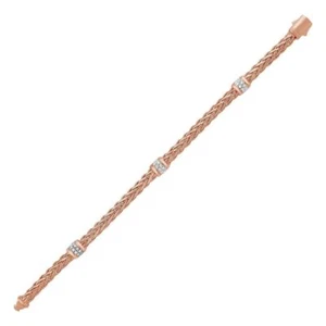 Phillip Gavriel Woven Rope Bracelet with Diamond Accents in 14k Rose Gold - Picture 1 of 1