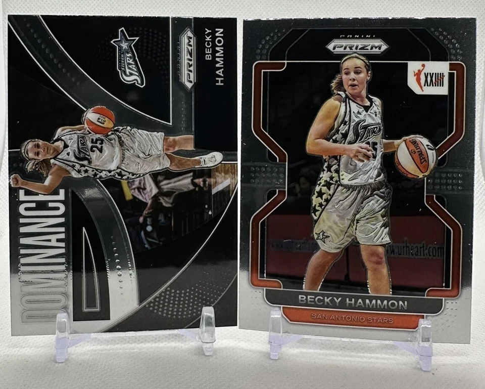 Becky Hammon 2022 Panini Prizm WNBA #165 25th Anniversary & #11 Dominance Stars - Image 1 of 2