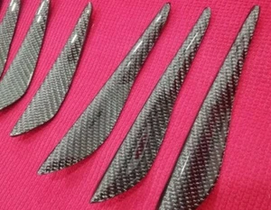 Front bumper canard real carbon fiber 4pc set universal - Picture 1 of 11