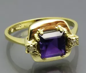 REIF-DESIGN - ELEGANTETR AMETHYST DIAMANT RING - 333 GOLD - Bild 1 von 6