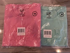 A for Adley 3D Logo Tee - 2 Pack Classic Pink and Teal XXL (14) - NEW - Picture 1 of 6