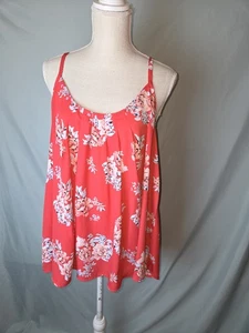 Torrid Plus Gr. 1 rosa Blumen Plissee überkreuzter Rücken ärmellose Bluse - Bild 1 von 11