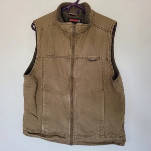 Wolverine Men’s Porter Sherpa Lined Vest Medium Chestnut Brown Zip - Picture 1 of 4