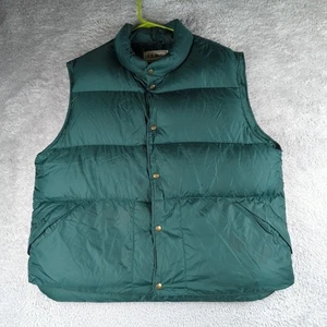 Vintage LL Bean Vest Mens XL Green Goose Down Puffer Packable Outdoors Hiking - Picture 1 of 20
