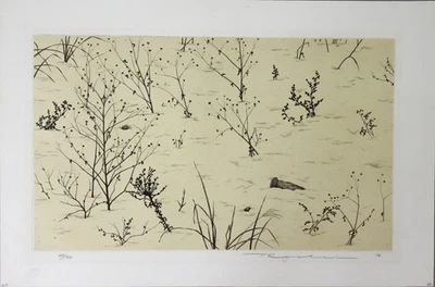 RYOHEI TANAKA Etching "Dry Grasses" 1976 Ed 100 Signed Art Fine Condition - Image 1 of 2