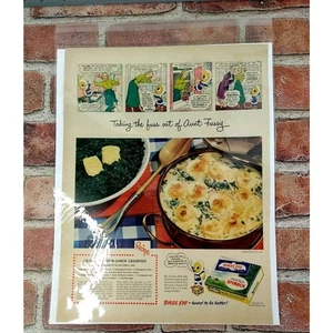 Birds Eye Spinach Lenten Lunch Casserole Aunt Fussy - 1950 Retro Vtg PRINT AD - Picture 1 of 10