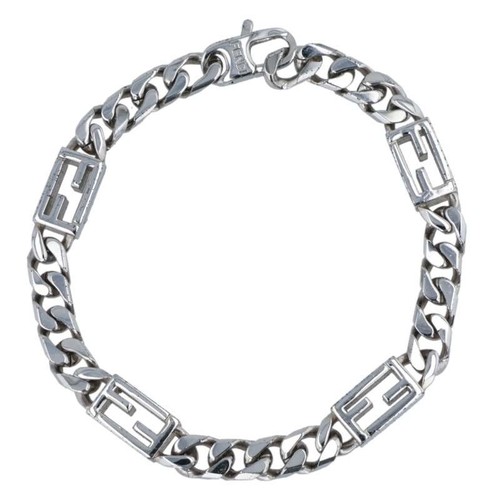 Y0713 Bracciale Fendi Argento FF Logo S 15 68g Usatosori Accessor