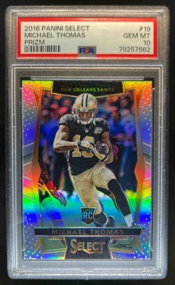 2016 Select Michael Thomas RC Prizm Rookie Concourse #19 Saints PSA 10 - Image 1 of 2