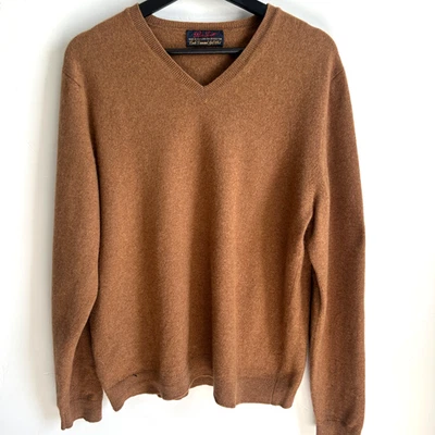 Peter Scott Pullover Herren 40" Brustumfang Braun Kaschmir Schloss Lomond Golf Schottland LESEN - Bild 1 von 4