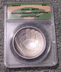 Salón de la Fama del Béisbol Nacional 2014 P S $1 ANACS MS70 - Imagen 1 de 2