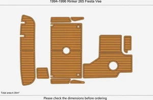 Rinker Fiesta Vee 265 1995 plataforma de natación cabina espuma EVA piso de cubierta de teca - Imagen 1 de 21