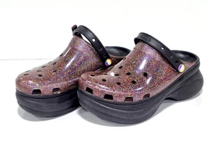 Crocs Classic Glitter Bae PRIDE Platform Translucent Clogs Women W 10 RARE! - Picture 1 of 12