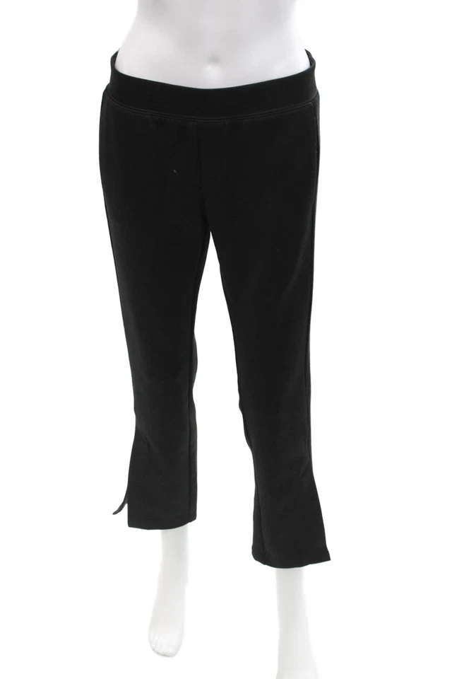 Pantalones de pierna dividida de tiro alto negros talla pequeña Pam & Gela para mujer Foto 1 de 4