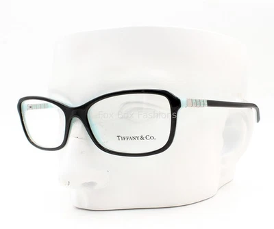 Tiffany Eyeglasses Glasses TF 2075 8055 Black on Blue Silver Logo 53mm No Case - Image 1 of 4