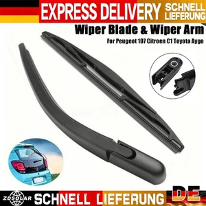 Heck Wischerarm Hinten & Scheibenwischer-Für Citroen C1 Peugeot 107 Toyota Aygo. - Bild 1 von 17