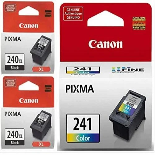 New Canon Two 240XL Black & One 241 Tri Color Bundle Ink Cartridges, Retail Box - Image 1 of 1