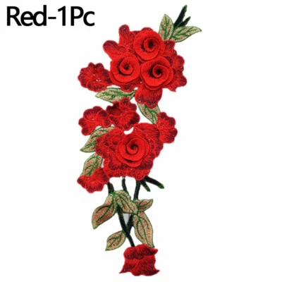 3D Rose Flowers Lace Embroidered Neckline Collar Trim Sew Patch Applique Corsage - Image 1 of 4
