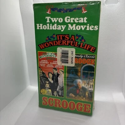 1991 Holiday VHS 2 Movie Set Scrooge and It's A Wonderful Life Sears Set Sealed - Image 1 of 4