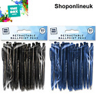 20x Retractable Ballpoint Click Pens BLACK | BLUE Home School Office UK FREE P&P