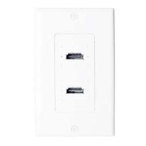 Skywalker Single Gang Wall Plate with Dual HDMI 90-Degree Connectors (White) - Picture 1 of 6
