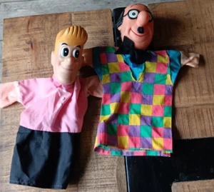 Bob et Bobette - Ancienne marionnette a doigts, Sidonie + 1 Samson et Gert - Bild 1 von 8
