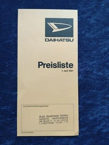 Daihatsu Preisliste Cuore Charade 06.1981 - Picture 1 of 2