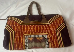 O’Neilll Boho Southwest Aztec Weekender Duffle Bag Carry On Maroon Red Orange - Picture 1 of 11