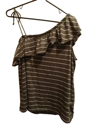 Blusa antigua azul marino de cachemira con hombros descubiertos para mujer blanca y negra talla XL Foto 1 de 4