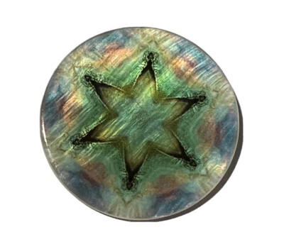 Cool Green & Black Star Madreperla MOP Shank Button 1+3/8" Funky Star Foto 1 de 4