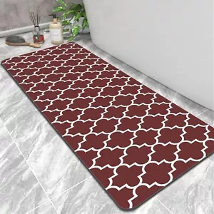 Bath mat Super Absorbent Bathroom Rugs Anti-Slip Quick Dry Bath Rug Fits Unde... - Picture 1 of 7