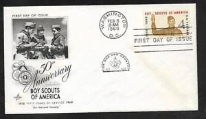 #1145 4c Boy Scouts Jubilee - ArtCraft FDC - Picture 1 of 2
