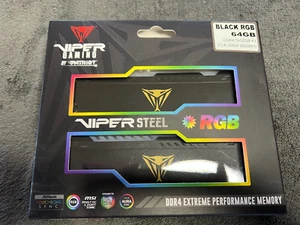 Patriot Viper Steel RGB 64GB RAM (2x32GB) DDR4 PC4-28800 3600MHz - Original Box - Picture 1 of 4