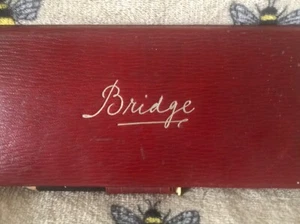 Vintage Bridge Pad/Scorer in Red Leather Case - Picture 1 of 7
