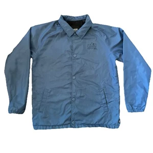 VANS X Peanuts Boys Bomber Jacket Large Youth Blue Snap Outdoor Skateboarding L - Picture 1 of 13