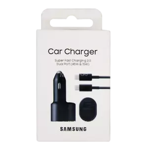 Samsung Adapter 45W Schnellladegerät Auto-ladegerät Dual Port USB-C Car Charger - Bild 1 von 7