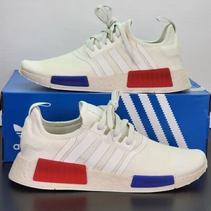 Adidas NMD R1 Schuhe Herren Größe 12 cremeweiß rot sportlich Laufen Turnschuhe Boost - Bild 1 von 14