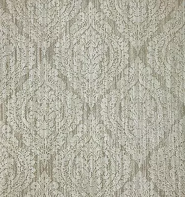 Wallpaper ivory beige rustic textured victorian vintage retro diamond damask 3D - Image 1 of 4