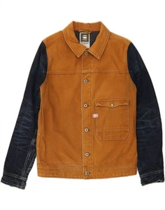 G-STAR Womens Denim Jacket UK 16 Large Brown Colourblock Cotton GJ10 - Picture 1 of 6