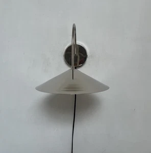 Mid Century Plug-In Wall Sconce: Chrome Finish, Decorative Lighting - Picture 1 of 11