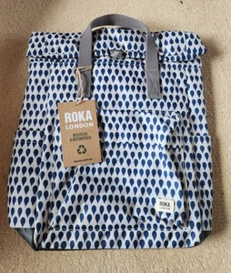 ROKA CANFIELD B MEDIUM DENIM RAIN CANVAS BACKPACK £80 TRAVEL - Picture 1 of 5