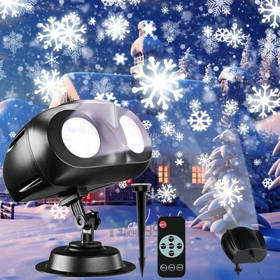 Proyector LED Navidad Luz Láser Paisaje LED Jardín Fiesta Nieve Lámpara Exterior Foto 1 de 4