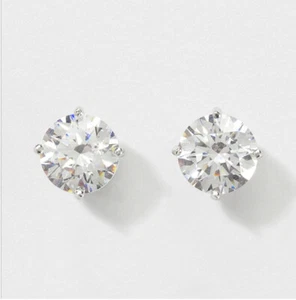 💎Touchstone Crystal Earrings Stud Sterling Silver Zirconia 3/8” New Condition - Picture 1 of 7